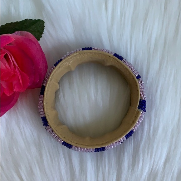 🎉HP🎉EUC-LEATHER BEADED CUFF- HANDMADE BRACELET - Picture 2 of 4